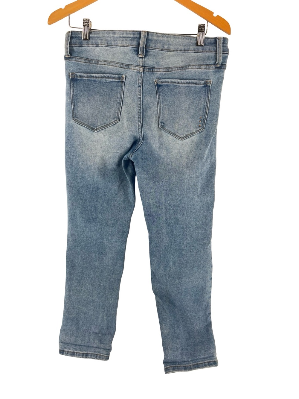 Rachel Rachel Roy Vixen Distressed Straight Jeans 12/31 Light Wash Stretch Denim - Picture 3 of 8